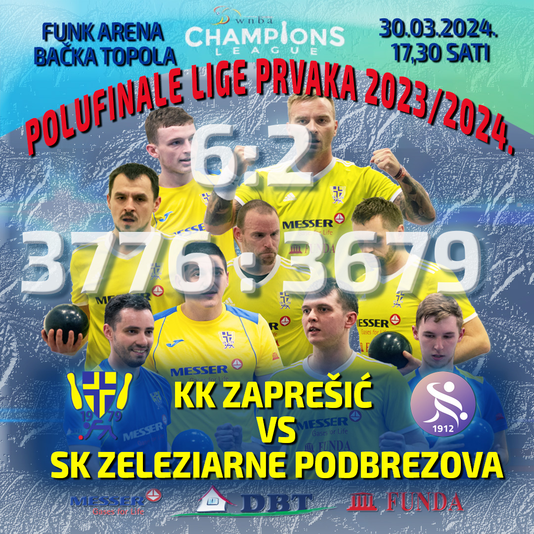 KK Zaprešić : SK Zelezirarne Podbrezova 6:2